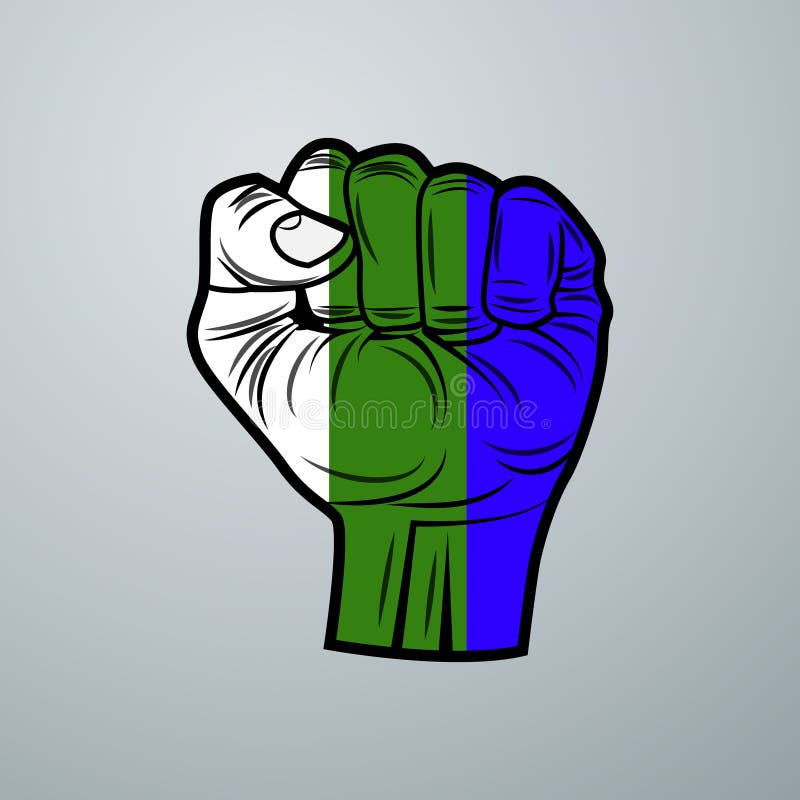Komi Flag with Hand Design vector illustration