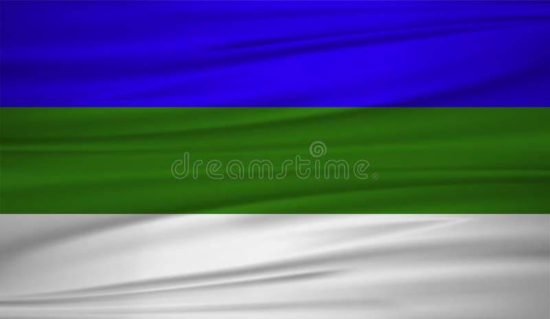 Komi flag vector. Vector flag of Komi blowig in the wind. royalty free illustration