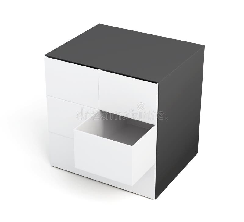 Chest of drawers isolated on a white background. Laminated cardboard. Plastic chest of drawers. Chest of drawers for small items. Mini chest of drawers. 3d rendering. Chest of drawers isolated on a white background. Laminated cardboard. Plastic chest of drawers. Chest of drawers for small items. Mini chest of drawers. 3d rendering