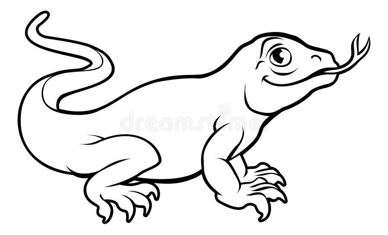 Komodo Dragon Lizard Cartoon Character Stock Vector - Illustration of ...