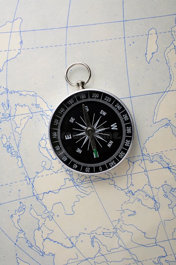Kompass Auf Der Karte Stockfoto Bild Von Erforschung 73054590