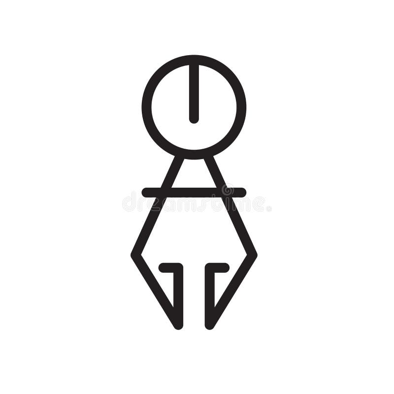 Kompasssymbolsvektorn som isoleras på vit bakgrund, omringar tecknet, linjen symbol eller linjär beståndsdeldesign i översiktssti vektor illustrationer Kompasssymbolsvektorn som isoleras på vit bakgrund, omringar tecknet, linjen symbol eller linjär beståndsdeldesign i översiktssti vektor illustrationer