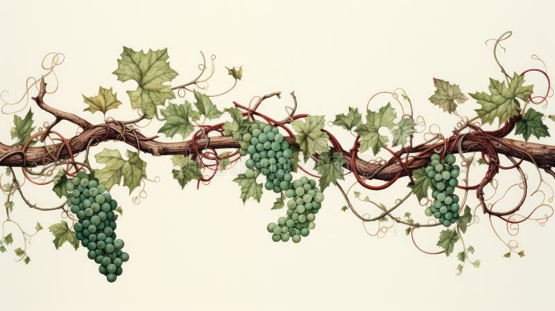Komplexe Darstellung von Weinreben vektor abbildung