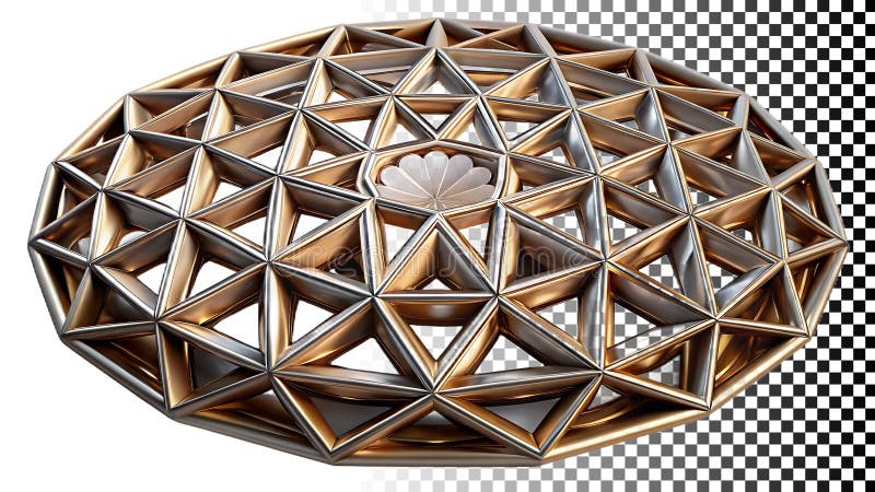 Komplexe geometrische Struktur, die das Verbindungsdesign oder die Netzkopplung transparentes Bild darstellt Generative AI stock abbildung