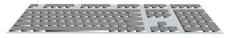 Komputerowa klawiatura z pustymi guzikami, odosobnionymi na białym, isometric, w perspektywie royalty ilustracja Komputerowa klawiatura z pustymi guzikami, odosobnionymi na białym, isometric, w perspektywie royalty ilustracja