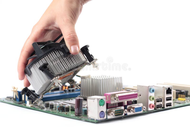 Komputerowa mainboard fan jednostka centralna zdjęcia royalty free Komputerowa mainboard fan jednostka centralna zdjęcia royalty free
