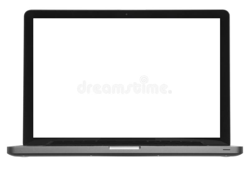 Komputeru odosobniony laptopu biel fotografia stock