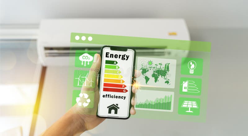 Koncepcja efektywności energetycznej. kontrola wskaźników efektywności energetycznej budynków mieszkalnych pod kątem zrównoważoneg fotografia royalty free