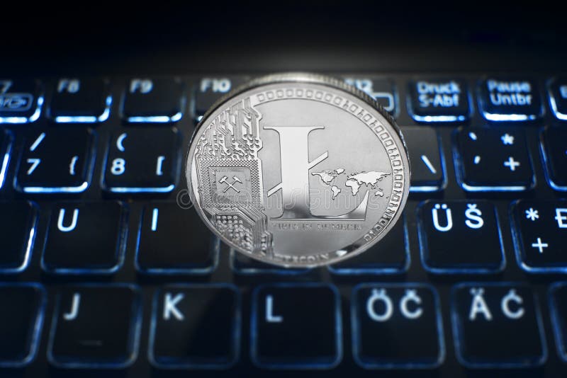 Koncepcja kryptowaluty monet litych obraz stock