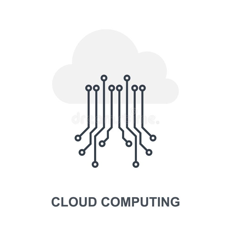 Koncepcja projektowania płaskich ikon Cloud Computing royalty ilustracja