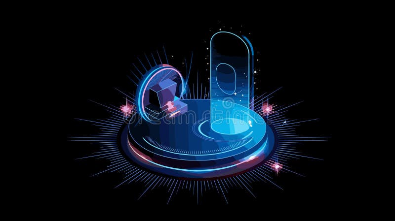 Koncepcja technologii futurystycznej : Neon Vortex and Portal ilustracja wektor