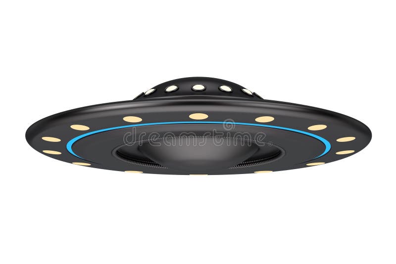 Koncepcja ufo. statek kosmiczny lub latający spodk 3d renderujący obrazy stock