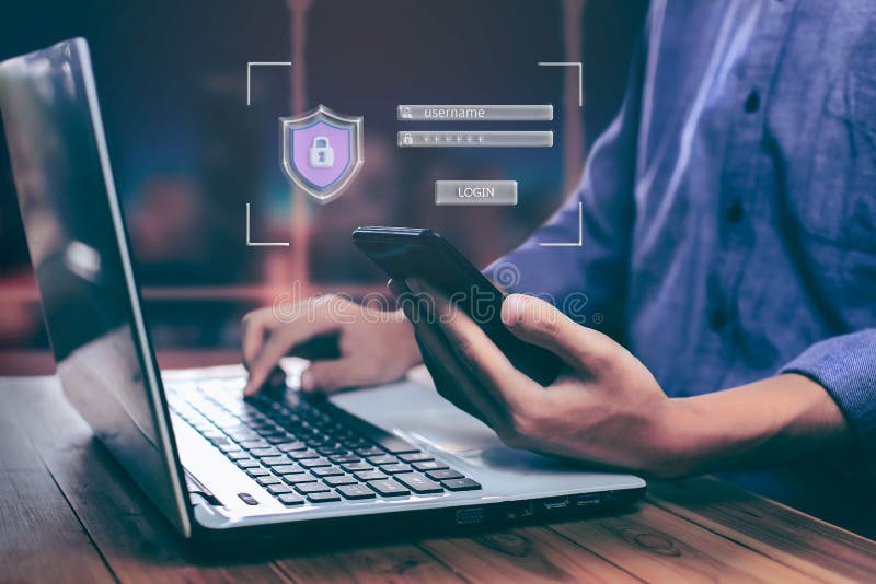 Koncepcje cyberbezpieczeństwa i prywatności w celu ochrony danych. ikona blokady i technologia zabezpieczeń sieci internetowej ilustracja wektor
