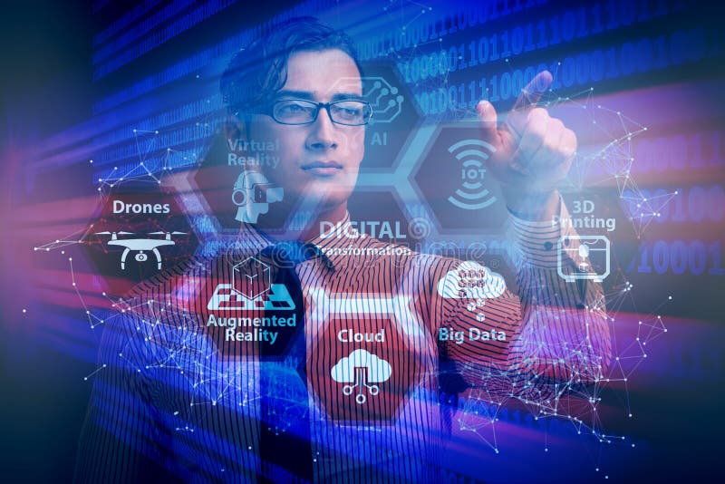 Koncept för digital omvandling och digitalisering arkivfoto