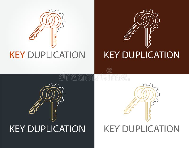 Konceptet abstrakt kreativ logotyp för nyckeldubbletter. professionell nyckelavskiljare royaltyfri illustrationer