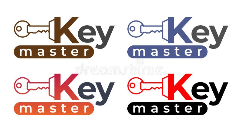 Konceptet abstrakt kreativ logotyp för nyckeldubbletter. professionell nyckelavskiljare vektor illustrationer