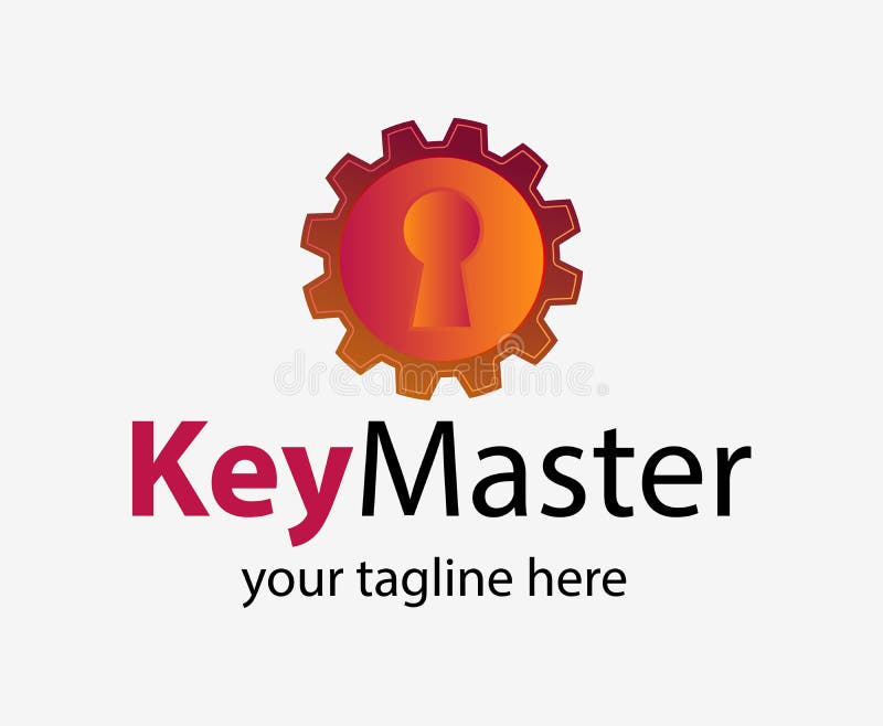 Konceptet abstrakt kreativ logotyp för nyckeldubbletter. professionell nyckelavskiljare royaltyfri illustrationer