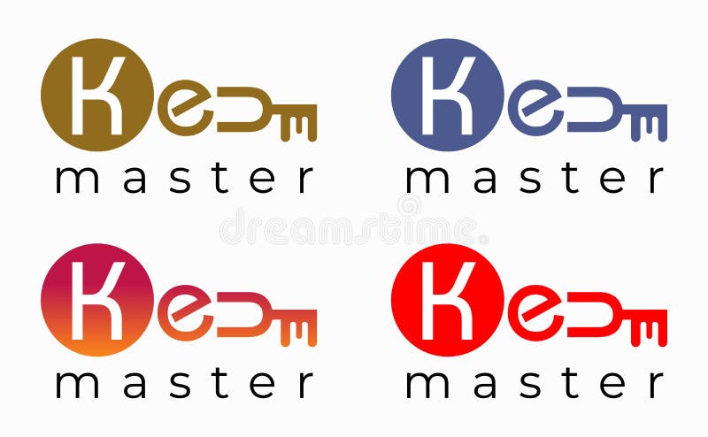Konceptet abstrakt kreativ logotyp för nyckeldubbletter. professionell nyckelavskiljare stock illustrationer