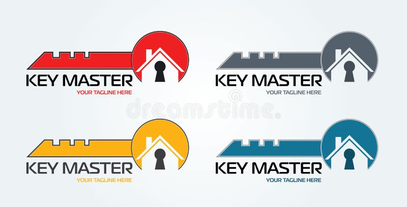 Konceptet abstrakt kreativ logotyp för nyckeldubbletter. professionell nyckelavskiljare vektor illustrationer