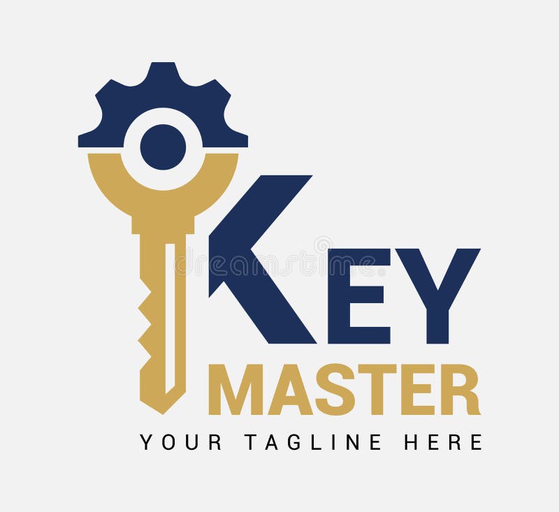Konceptet abstrakt kreativ logotyp för nyckeldubbletter. professionell nyckelavskiljare royaltyfri illustrationer