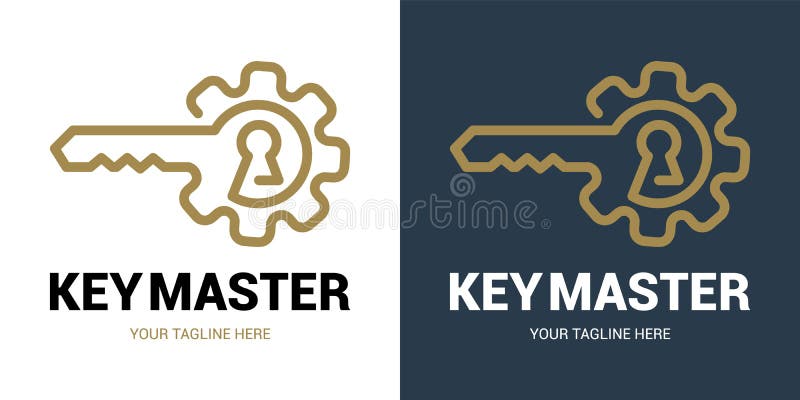 Konceptet abstrakt kreativ logotyp för nyckeldubbletter. professionell nyckelavskiljare vektor illustrationer
