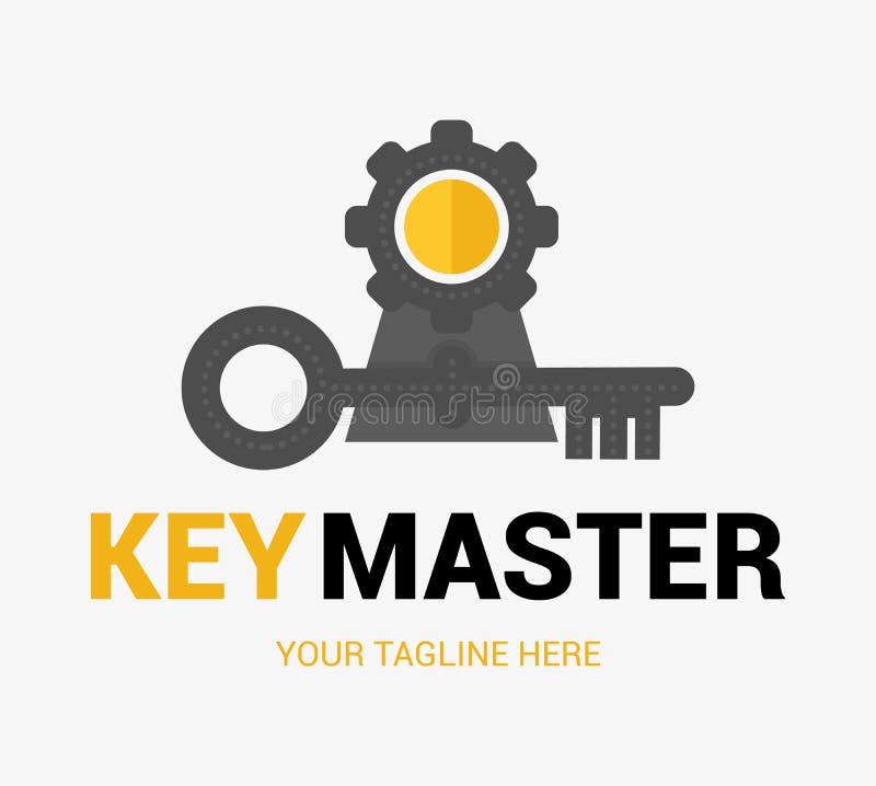 Konceptet abstrakt kreativ logotyp för nyckeldubbletter. professionell nyckelavskiljare royaltyfri illustrationer