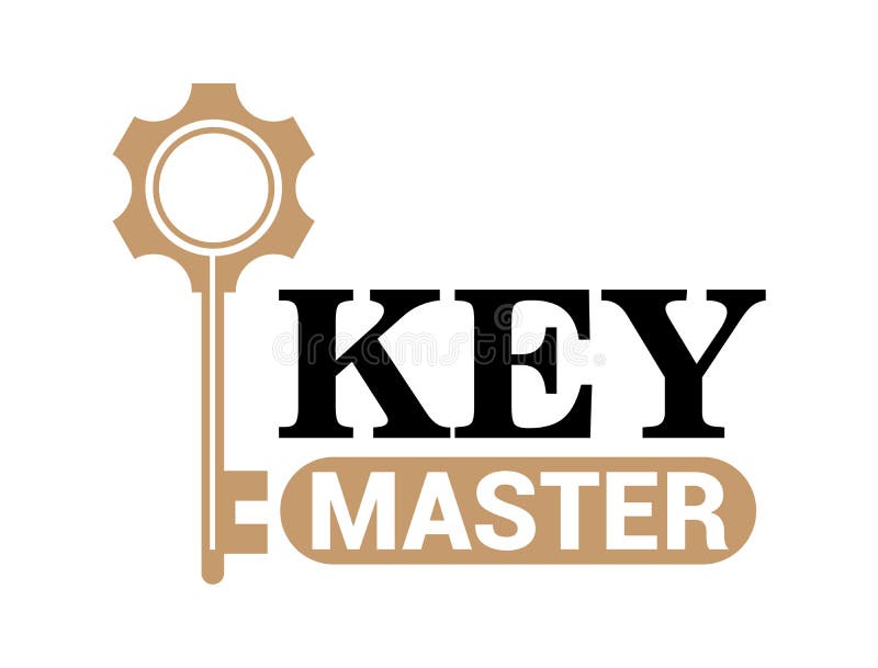 Konceptet abstrakt kreativ logotyp för nyckeldubbletter. professionell nyckelavskiljare. royaltyfri illustrationer