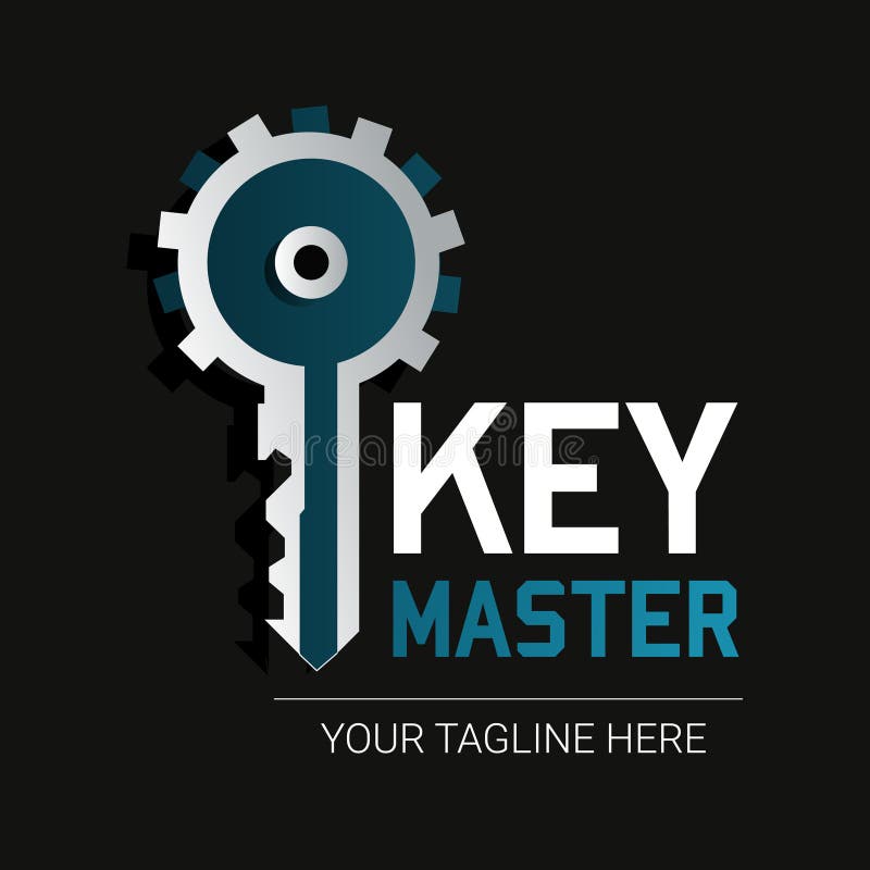 Konceptet abstrakt kreativ logotyp för nyckeldubbletter. professionell nyckelavtryckare royaltyfri illustrationer