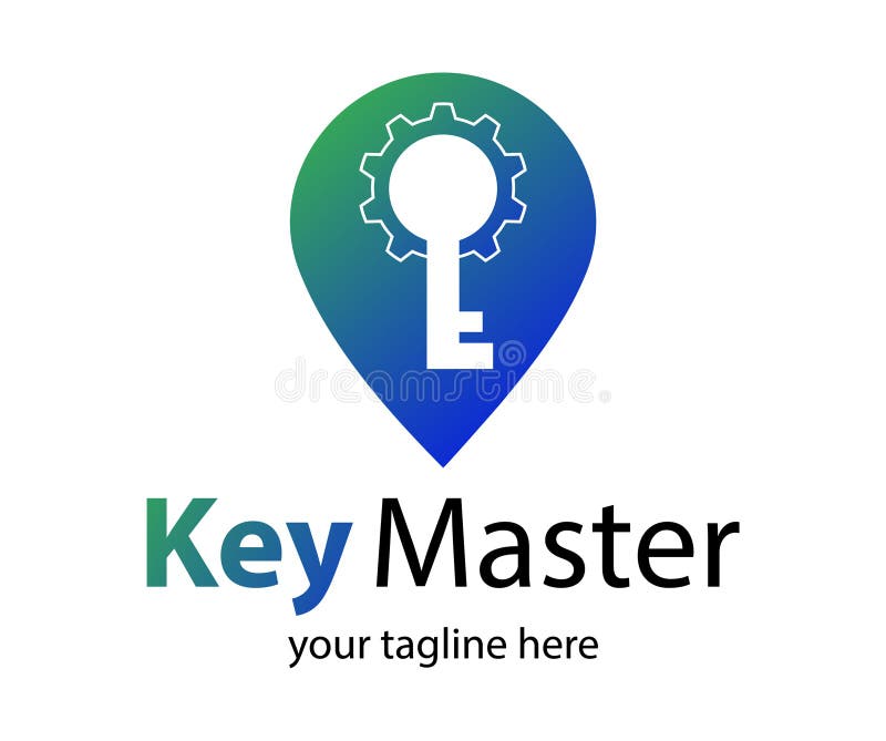 Konceptet abstrakt kreativ logotyp för nyckeldubbletter. professionell nyckelavtryckare royaltyfri illustrationer