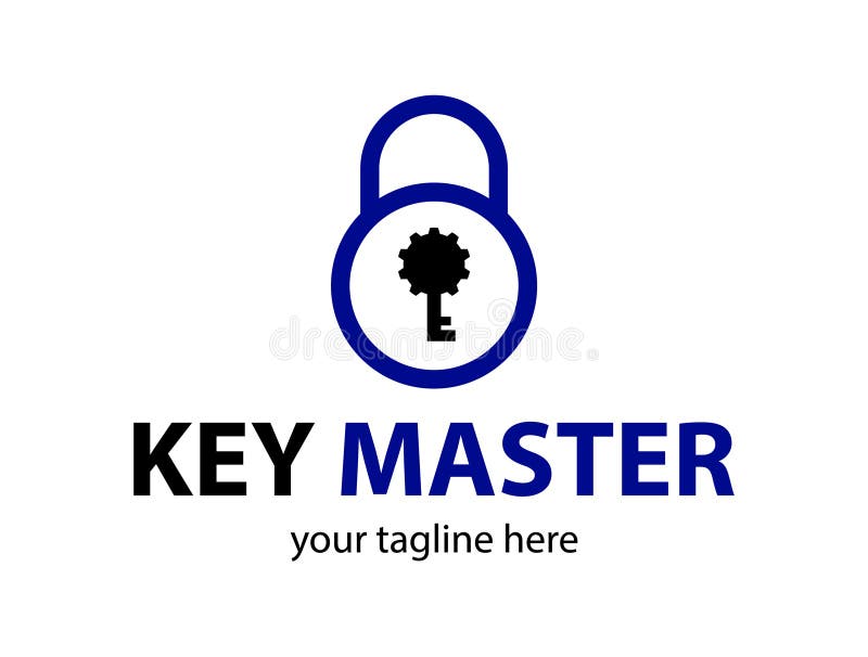 Konceptet abstrakt kreativ logotyp för nyckeldubbletter. professionell nyckelavtryckare royaltyfri illustrationer