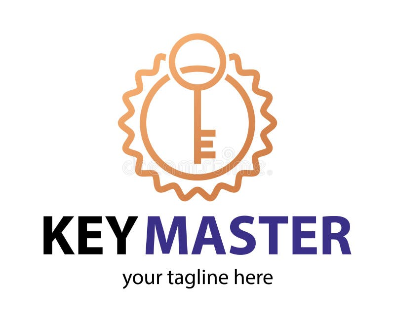 Konceptet abstrakt kreativ logotyp för nyckeldubbletter. professionell nyckelavtryckare stock illustrationer