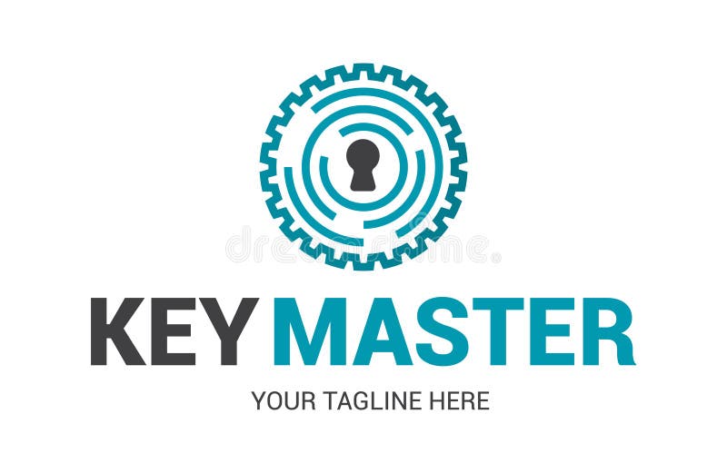 Konceptet abstrakt kreativ logotyp för nyckeldubbletter. professionell nyckelavtryckare royaltyfri illustrationer