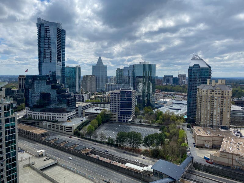 Atlanta, GA/USA-3/21/20:  Condominiums and Corporate Buildings in the Buckhead district of Atlanta, GA. Atlanta, GA/USA-3/21/20:  Condominiums and Corporate Buildings in the Buckhead district of Atlanta, GA