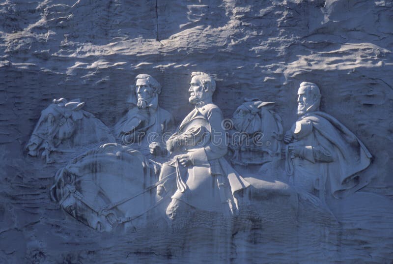 Konfederacyjny Cywilny Wojenny pomnik w Kamiennym góra parku, Atlanta, dziąsła, robić granitowy przedstawia Jefferson Davis, Robe