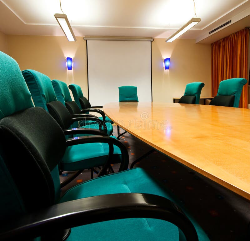 A meeting room ready for use. A meeting room ready for use