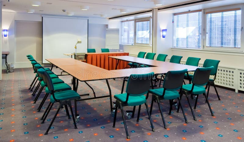 A meeting room ready for use. A meeting room ready for use