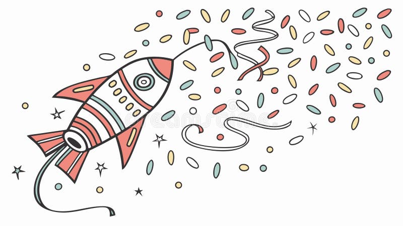 Konfetti-vektordesign för Rocket Launch Confetti-firning Generative AI vektor illustrationer