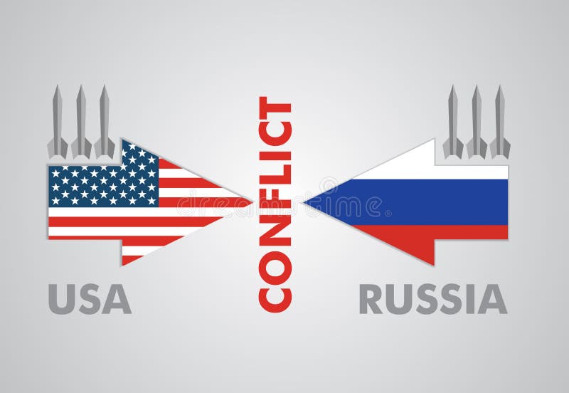 Konflikt między usa i Rosja ilustracja wektor Konflikt między usa i Rosja ilustracja wektor