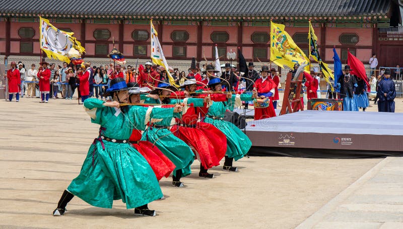 Koninklijk Cultuurfestival, Seoel, Korea stock afbeelding Koninklijk Cultuurfestival, Seoel, Korea stock afbeelding