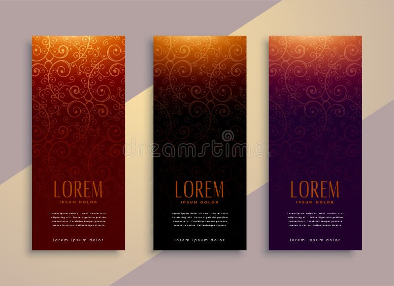 Koninklijke verticale die banners in luxestijl worden geplaatst stock illustratie Koninklijke verticale die banners in luxestijl worden geplaatst stock illustratie