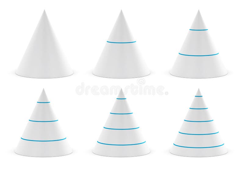 3d Konische Form 2 Oder 3 Stufen Stock Abbildung Illustration von