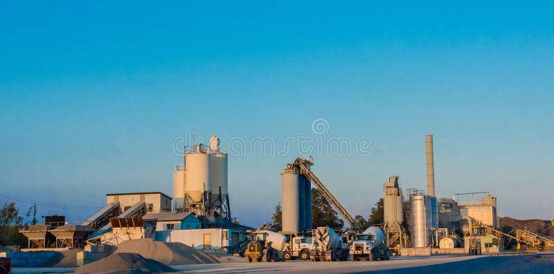 A small factory for the manufacture of concrete for construction. A small factory for the manufacture of concrete for construction