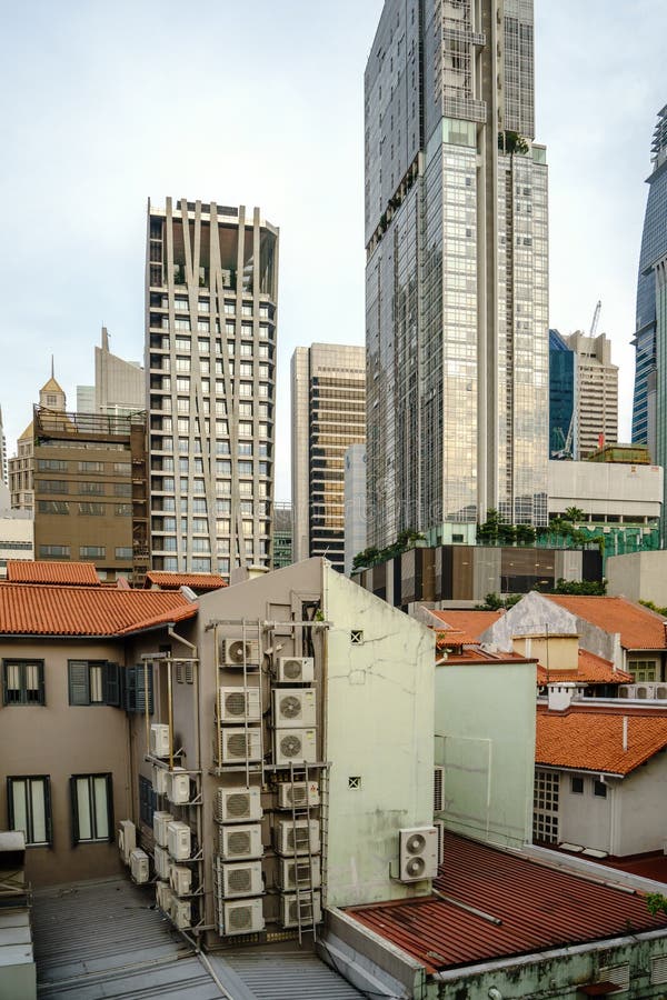 Konkreter Dschungel von Chinatown, Singapur stockbild Konkreter Dschungel von Chinatown, Singapur stockbild