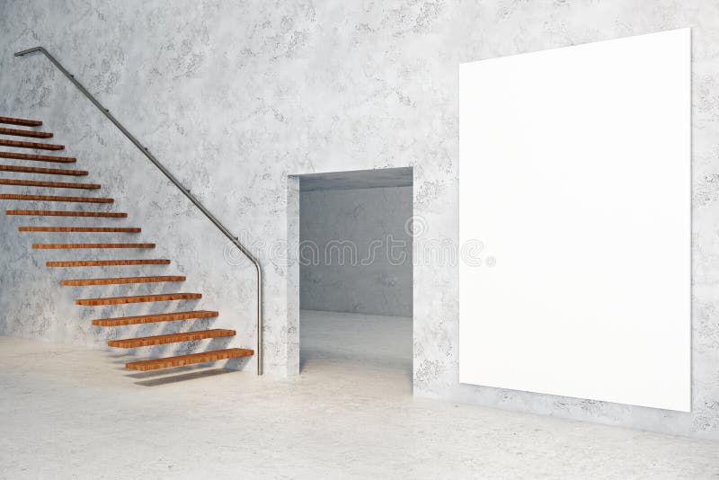 Konkreter Raum mit leerem Plakat stock abbildung Konkreter Raum mit leerem Plakat stock abbildung