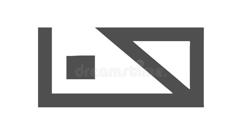 Konkreter Satz quadratischer Lineal Geometrie Zeichnungstool Symbol Vektordesign Generative AI stock abbildung
