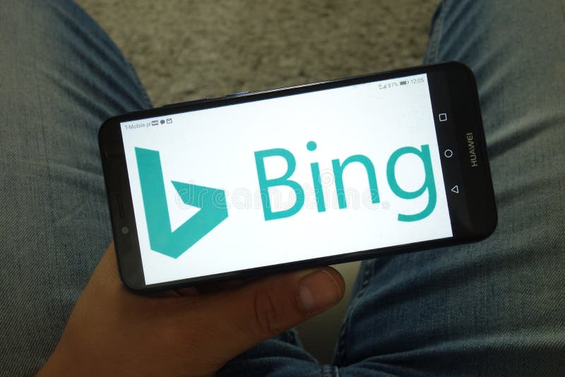 KONSKIE, POLAND June 29, 2019 Bing  Search Engine Logo on Mobile Phone Editorial