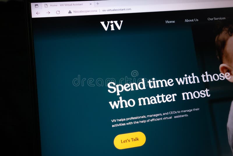 KONSKIE, POLAND - May 21, 2022: viv-virtualassistant. com website displayed on laptop. Viv is an intelligent personal assistant royalty free stock image