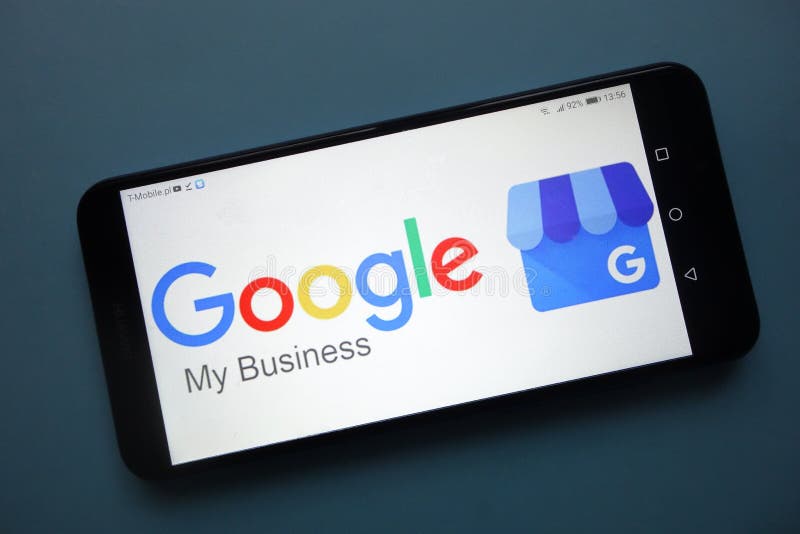 Google My Business logo displayed on smartphone