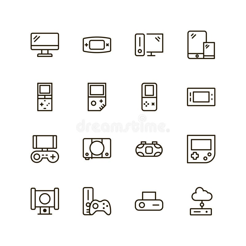 konsoli gemowy ikony set ilustracji konsoli gemowy ikony set ilustracji