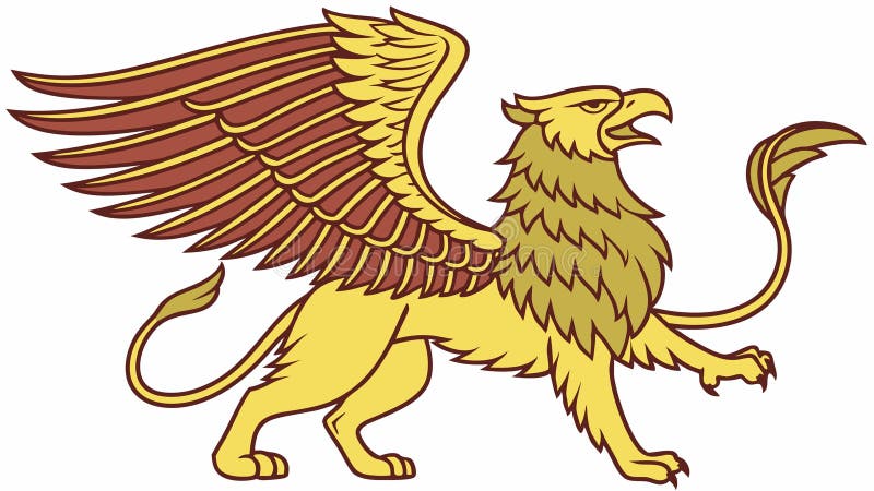 Konstruktion för generativ AI för mytical Griffin Fantasy CreatStrength Legend Power Vetor vektor illustrationer